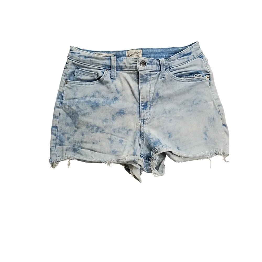 Universal Thread Denim Shorts Womens 10/30R Light‎ Blue Acid Wash Midi